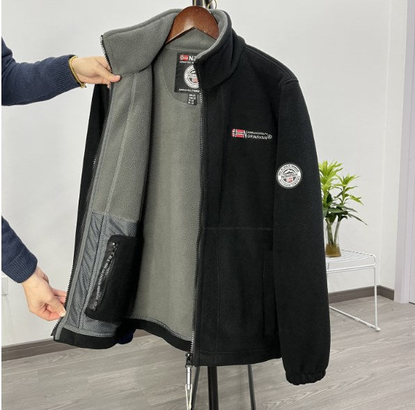 【XS-3XL】Męska kurtka casualowa, ciepła, na jesień i zimę, z grubego aksamitnego polaru, w dużym rozmiarze