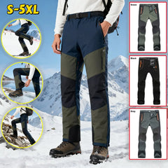 【S-5XL】Pantalones de senderismo para hombre, suaves, impermeables, a prueba de viento, transpirables, cálidos y gruesos, de polar para deportes al aire libre.