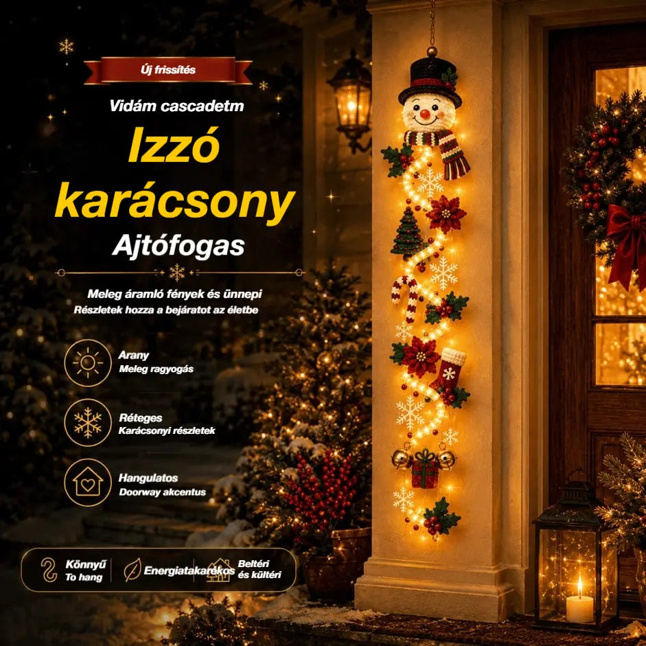 🎄🎃Utolsó nap! 🎅Élvezze a 49% kedvezményt a megvilágított karácsonyi ajtódíszekre!