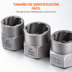 🔥Juego de extractores de tuercas de 14 piezas, kit de herramientas para quitar tornillos y tuercas rotos.