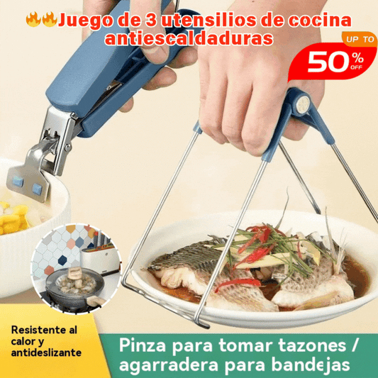 🔥【3 piezas】Clip de goma anti-escaldaduras multifuncional para cocina