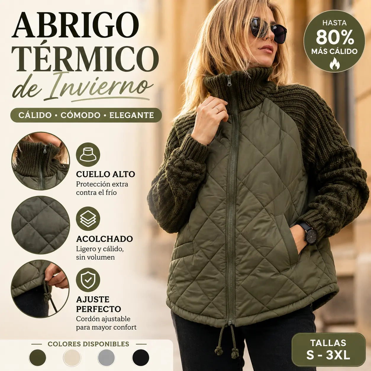 📢📢50% de descuento🔥【S~3XL】Cárdigan patchwork para mujer, otoño