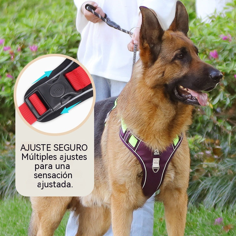🐶🔥【Correa pectoral + cuerda redonda reflectante de 2,0 m】Correa pectoral antitirones✨ Proporciona máximo control y seguridad durante cada paseo 🌙