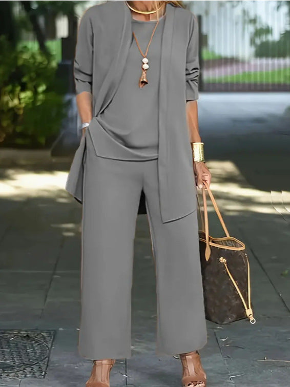 🧥Elegante conjunto de 3 piezas para mujer con corte holgado🍂