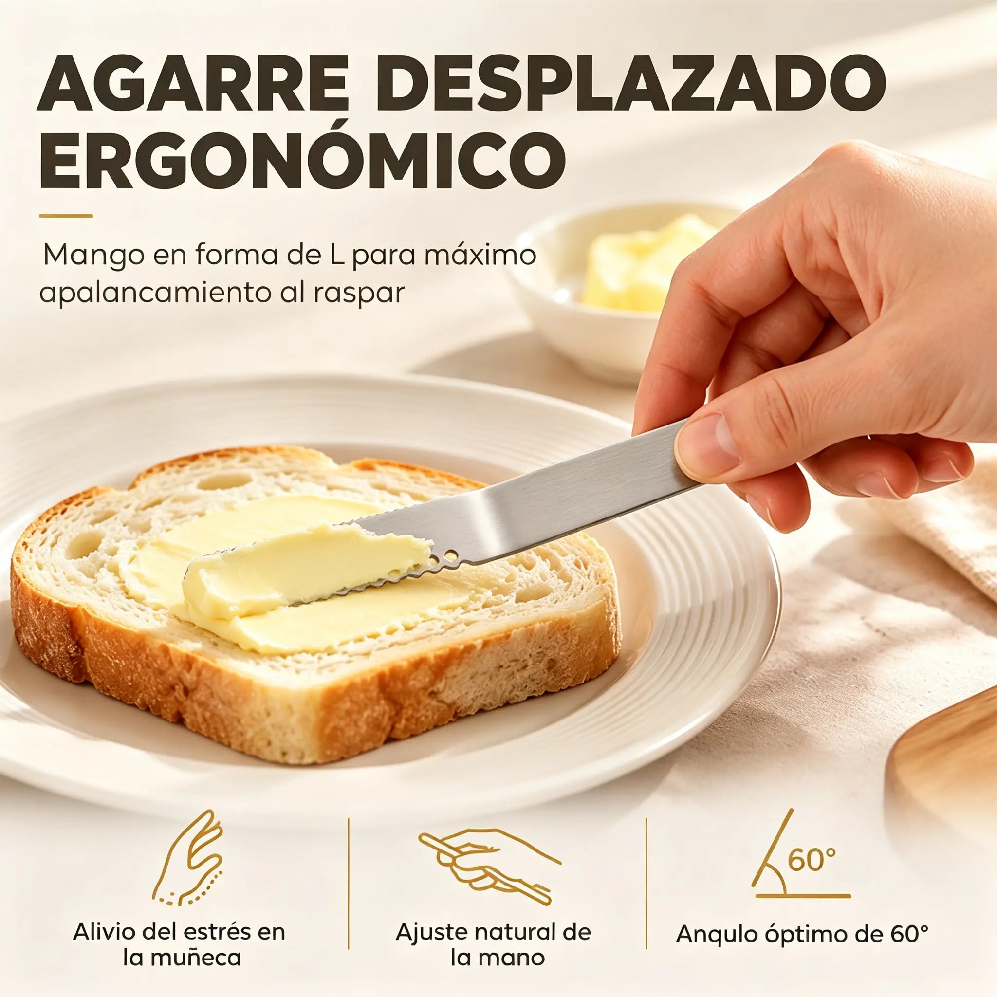 🧀【¡Compra uno, consigue uno gratis!】✨ Cuchillo de Mantequilla 3 en 1 de Acero Inoxidable 304 | Untador y Serrado para Queso, Pan y Tarta | Profesional 🔪