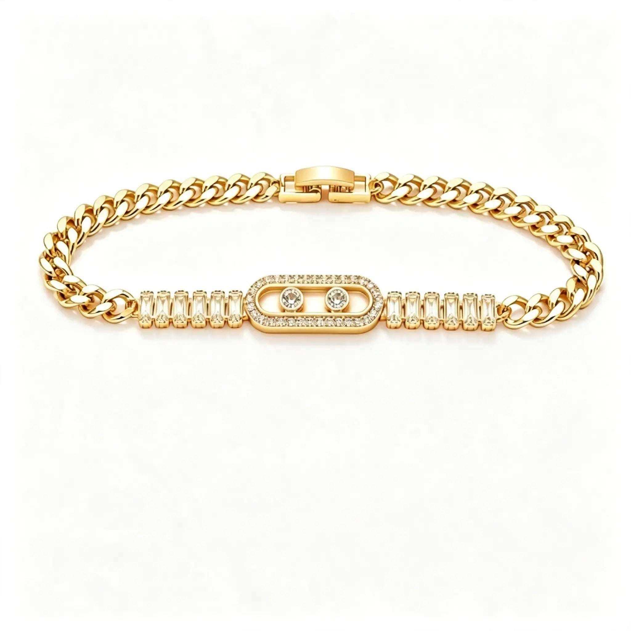 Pulsera de circonita dorada