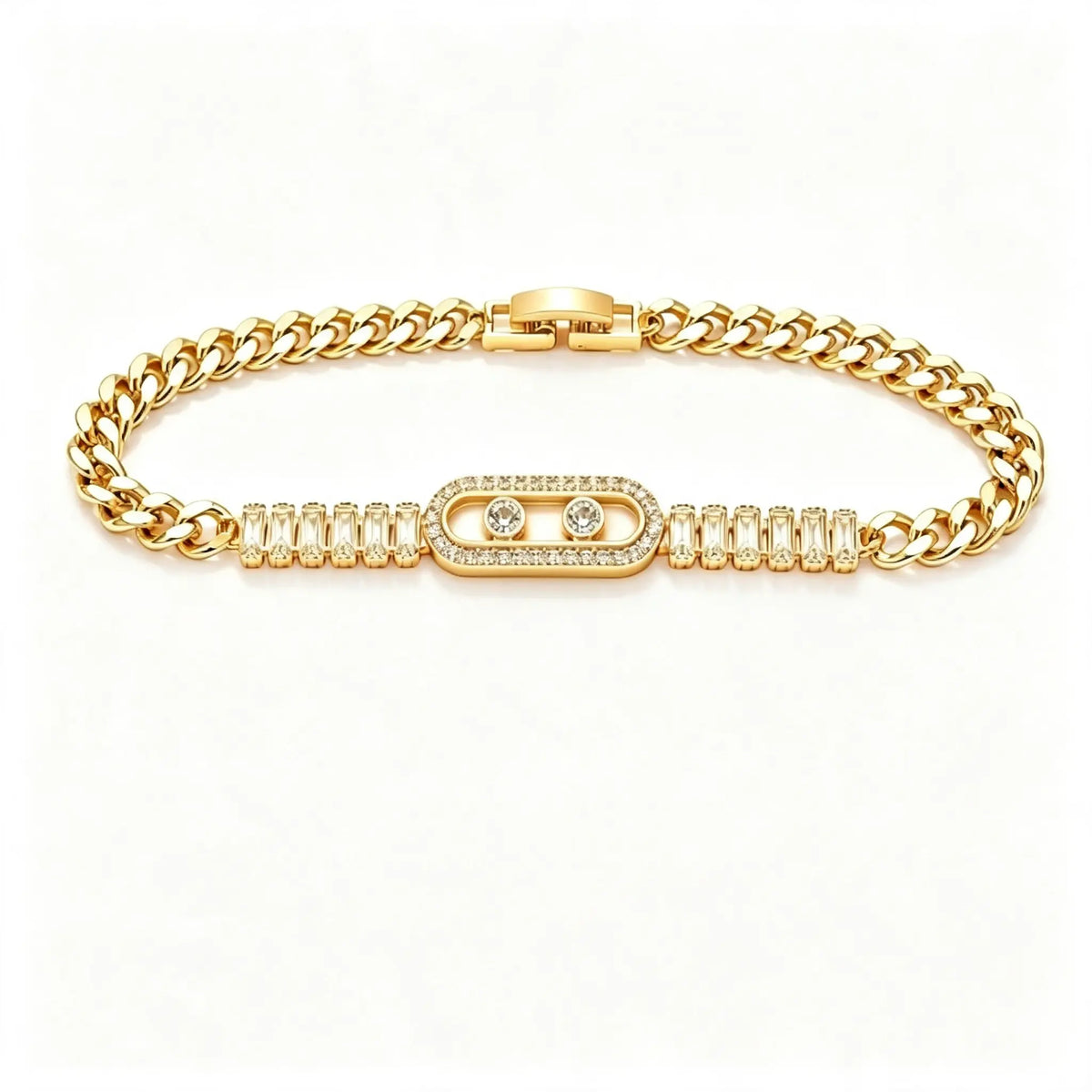 Pulsera de circonita dorada