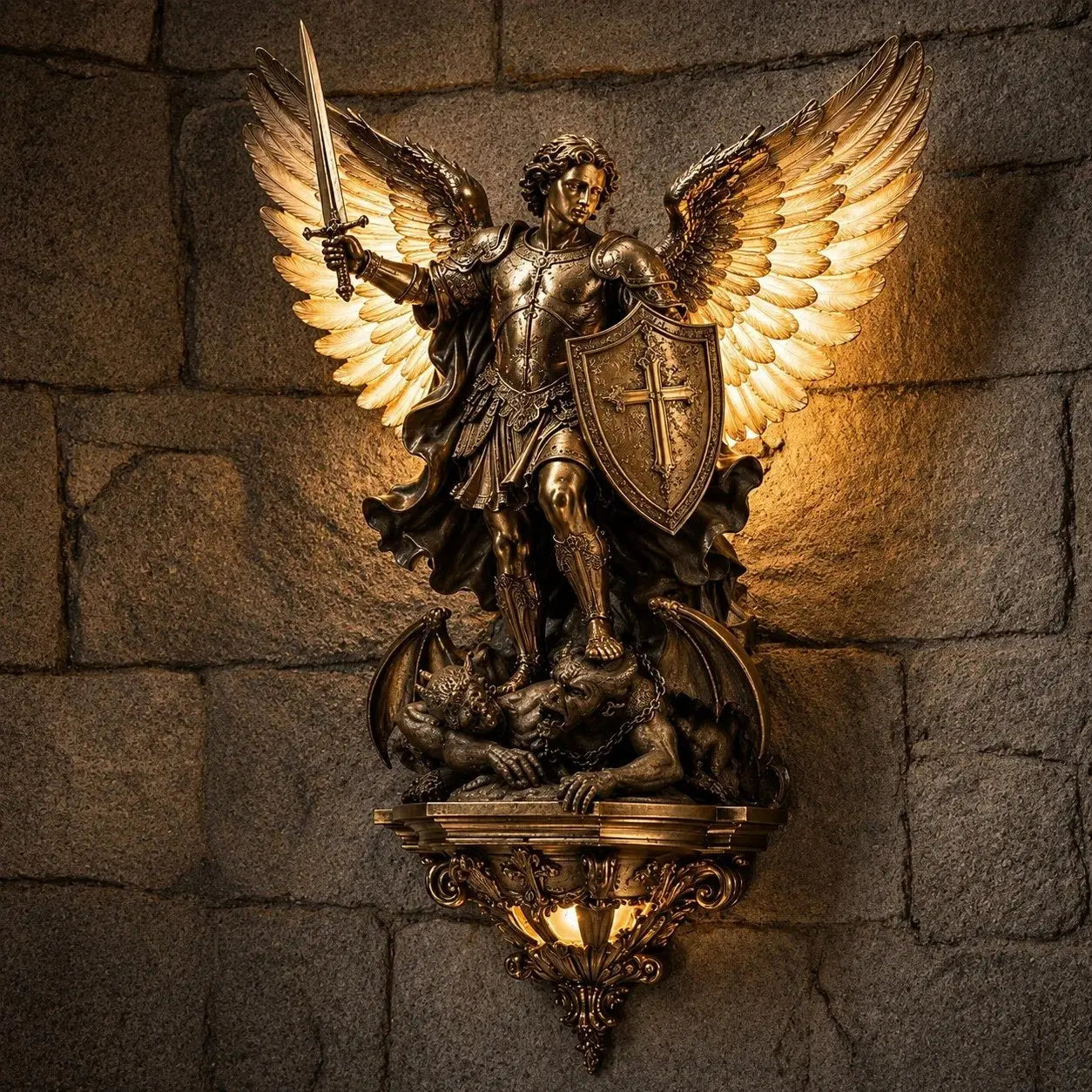 🕊️Szent Mihály őrangyal fali lámpája✨