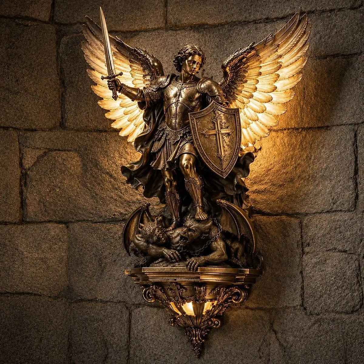 🕊️Szent Mihály őrangyal fali lámpája✨