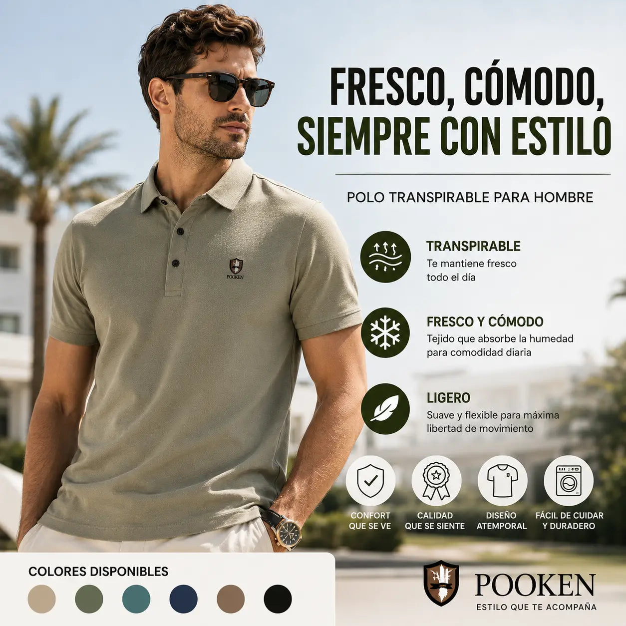 【M-4XL】Verano 2026 Nuevo polo casual con solapa de media manga de seda helada