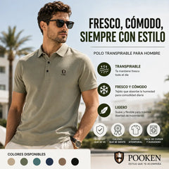 【M-4XL】Verano 2026 Nuevo polo casual con solapa de media manga de seda helada