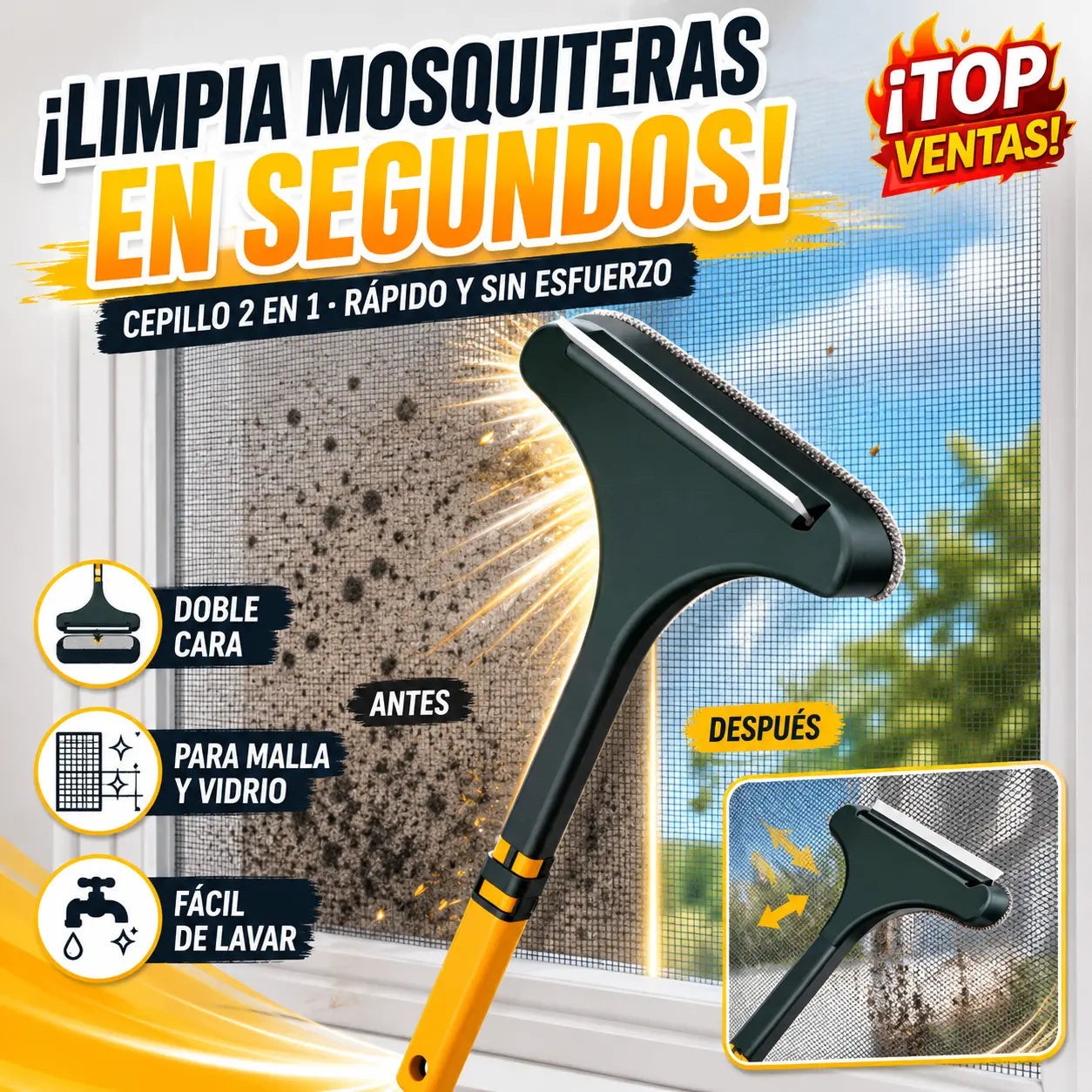 ✨Cepillo de limpieza multiusos 2 en 1✨Ayuda de limpieza eficaz