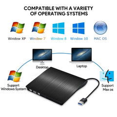 📢📢¡50% de descuento! 💿💻 Lector de CD/DVD Externo – Plug & Play, Portátil y Compatible con Mac/Windows