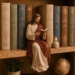 🙏Un adorno artesanal de la Virgen María leyendo, que traerá una bendición de paz a tu estantería.