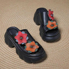Sandalias de cuero con plataforma vintage