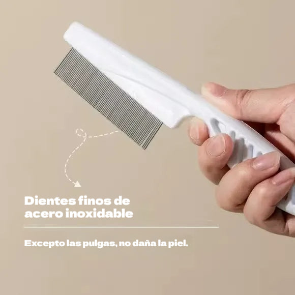 🐾Cepillo para eliminar pulgas y garrapatas de mascotas con peine de dientes finos