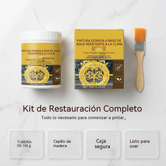 🥳💞 Pintura dorada resistente a la intemperie: a base de agua, brillo intenso. Segura para metal, madera y piedra. ¡Resiste la lluvia y el sol! 🖌️💛