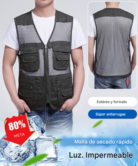 😎Chaleco sencillo y funcional con múltiples bolsillos 🔥【XL-4XL】