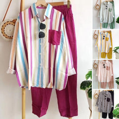 【S-5XL】 🌸Traje casual de dos piezas a rayas de primavera