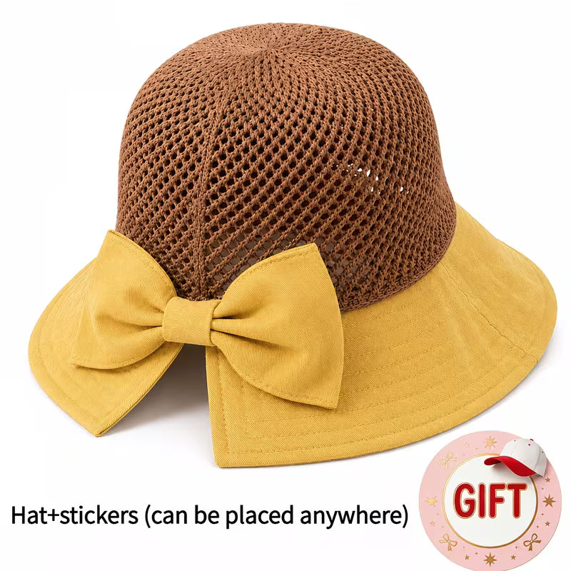 👒Compra uno y llévate otro gratis✨ Sombrero de sol de ala ancha con lazo para mujer – Plegable, protección 360° 🎀