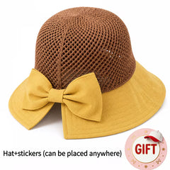 👒Compra uno y llévate otro gratis✨ Sombrero de sol de ala ancha con lazo para mujer – Plegable, protección 360° 🎀