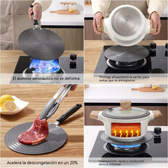 🔥 🍳Placa conductora de calor para cocina doméstica (apta para cocinar, descongelar ingredientes, protege la olla de quemarse)