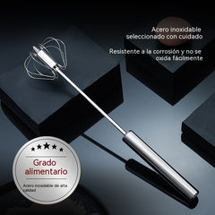 23€【 Conjunto de 2 piezas】Batidor de huevos semiautomático de acero inoxidable