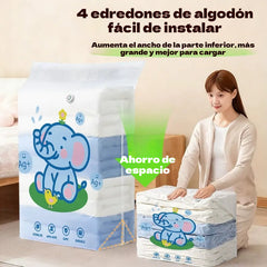 ✨【Juego de 5 piezas】💨🧳 Bolsa de almacenamiento al vacío compresible de gran capacidad: ideal para ahorrar espacio en tu maleta y en casa sin necesidad de una bomba de aire ✈️