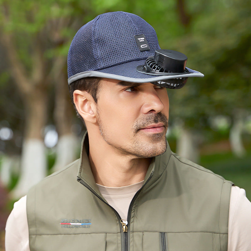 🧢Gorra de béisbol para ventilador con energía solar para exteriores