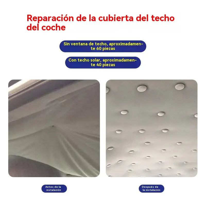 🔥【30 piezas】La lona del techo del automóvil se cae, fije el clip de fijación del clavo, modifique y restaure el interior del automóvil sin desmontarlo (kit de herramientas de instalación + destornillador + toalla incluido)