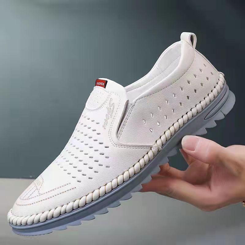 💥💥 Zapatos casuales de cuero genuino hechos a mano para exteriores para hombres