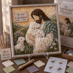 ✝️ Kit de Punch Needle 3D Cristiano – Bordado en Tela con Motivos de Fe, Manualidad Creativa Fácil para Adultos y Niños, Decora tu Hogar con Arte Textil 🧵🖼️✨