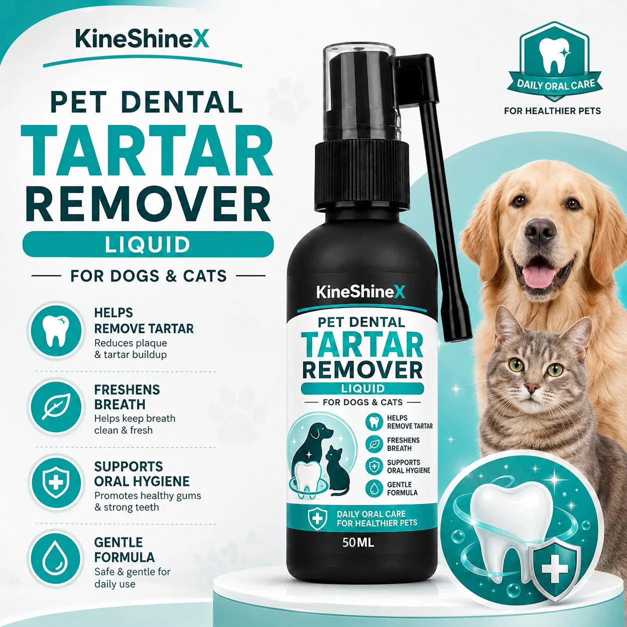 ✨🐶🐱 Otopina za uklanjanje i njegu zubnog plaka za kućne ljubimce, čisti zube i osvježava dah