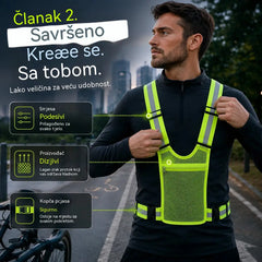 【🔥2 komada】Reflektirajući prsluk visoke vidljivosti, podesiv, s džepovima, sigurna oprema za trčanje.