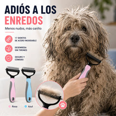 【Compre 1 y obtenga 1 gratis，2 piezas】Cepillo de doble cara para el aseo de mascotas y la eliminación de pelo