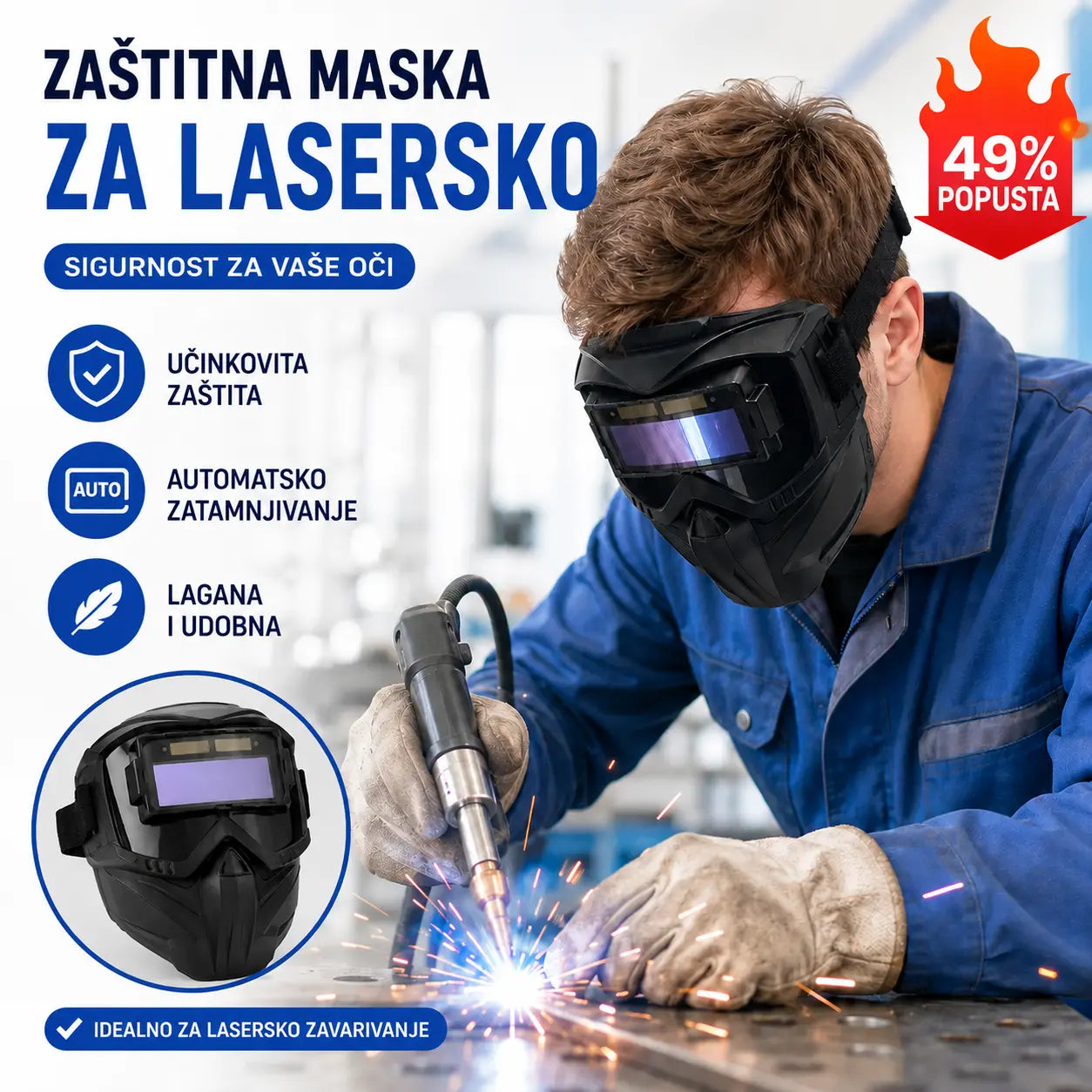 🔥⚡Automatski zatamnjujuća maska za zavarivanje za zaštitu očiju