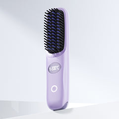 Cepillo alisador de pelo inalámbrico con pantalla LED