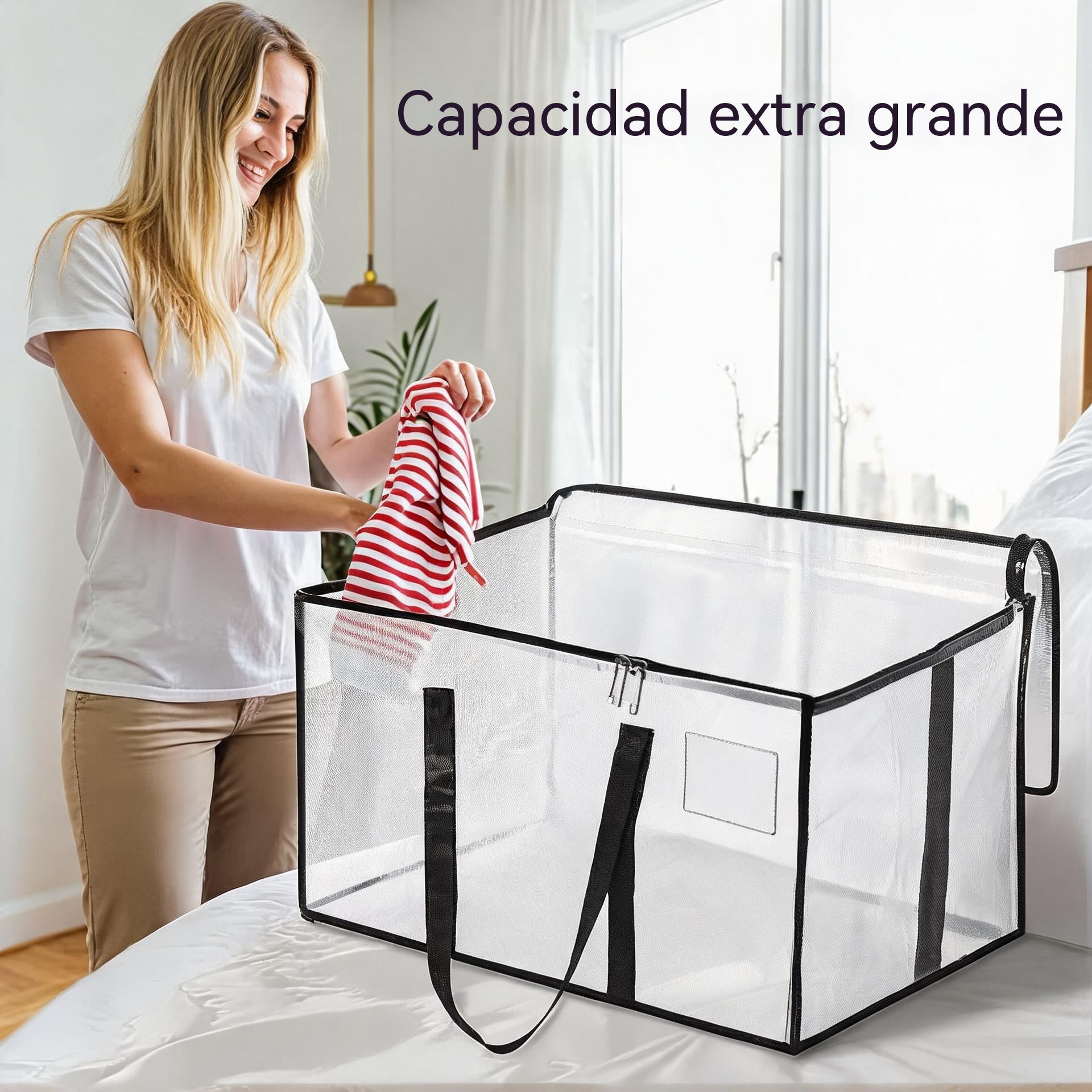 【Compra 1 y llévate 1 gratis】Caja de almacenamiento de tela transparente | Organizador plegable para armario: ¡perfecto para ropa, juguetes, mantas y mucho más!