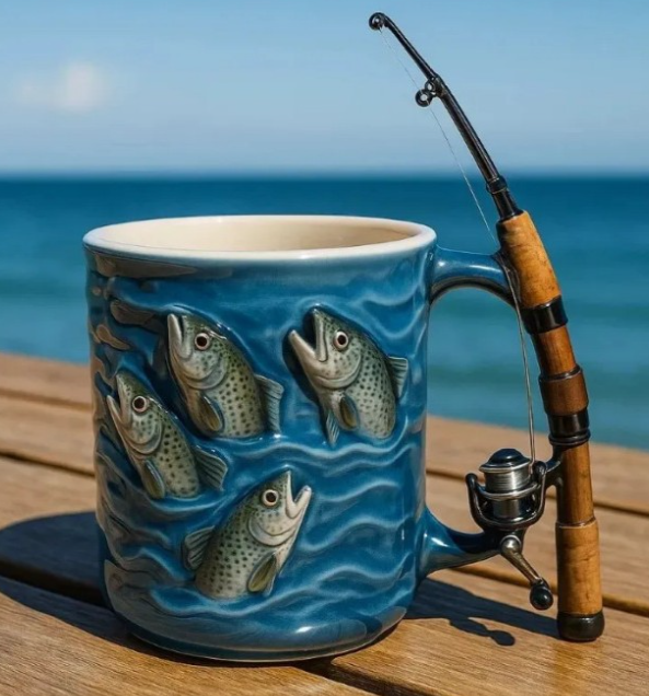 🎣☕Nueva taza de pesca. Una taza creativa hecha de resina, especialmente diseñada para los aficionados a la pesca.