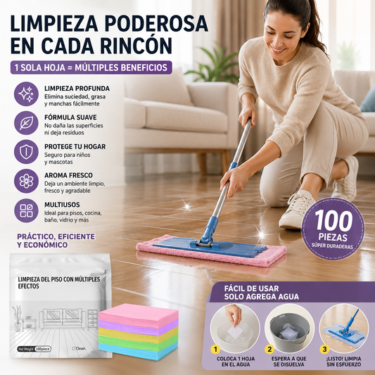 🧹【¡Compra 1 y recibe 1 GRATIS!】✨ 200 unidades de pastillas limpiadoras multiusos antibacterianas y desodorizantes | Aptas para madera dura, suelos laminados, azulejos y paredes de autocaravana