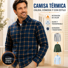 👔【L-5XL】La nueva camisa térmica de terciopelo de doble cara para hombre de otoño e invierno está de moda y es versátil.