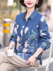 🔥【S-5XL】Camisa vaquera de seda helada para mamá de mediana edad