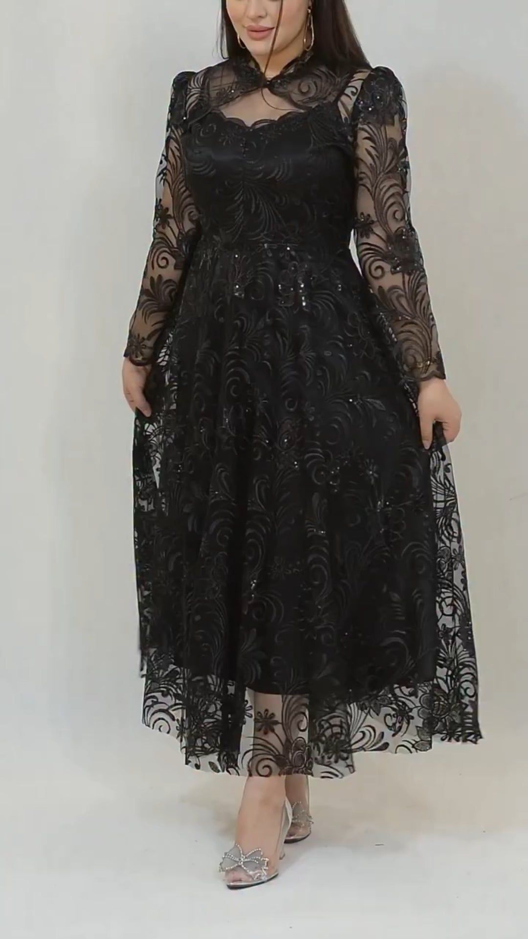 【S-5XL】Nuevo vestido de encaje con estampado floral, elegante y versátil para cualquier ocasión! 🌺
