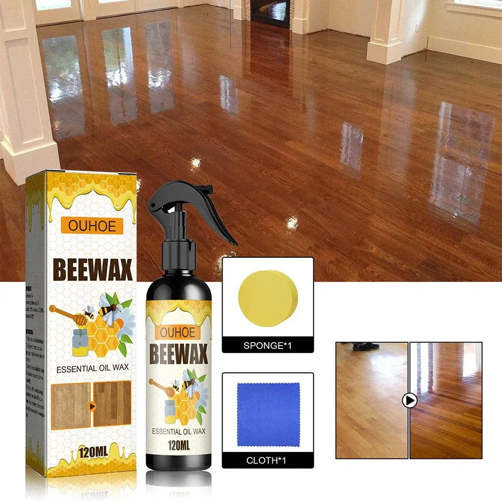 🔥【120 ml + goba + krpa】Naravni mikromolekularni čebelji vosek v spreju za nego pohištva, vzdrževanje tal in poliranje.