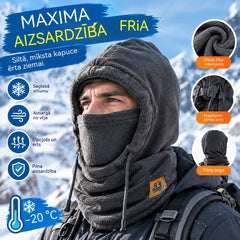❄️Pilnībā nosedzoša siltināta cepure ar flīsa oderi, kas nodrošina siltumu temperatūrā līdz -20 grādiem pēc Celsija. ⛷️ Ideāli piemērota slēpošanai, braukšanai ar motociklu un aktivitātēm brīvā dabā.