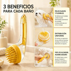 🥳Compra 1 y llévate 1 gratis🛁🐾 Cepillo de baño todo en uno: dispensador de champú incorporado, cerdas de doble cara. Limpieza suave y fácil. ¡Un baño relajante para ti y tu mascota! 💧✨
