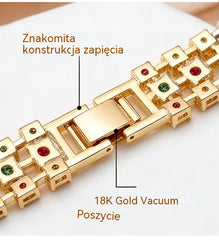 ✨Bransoletka w stylu boho z kolorową, geometryczną cyrkonią sześcienną