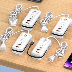 ⚡ Cable de extensión USB y protector de sobretensiones | Oferta con 50% de descuento | Hub inteligente de 4 puertos, carga rápida de 30 minutos y protector de sobretensiones | Mantén tu computadora y equipo de viaje en orden ✨