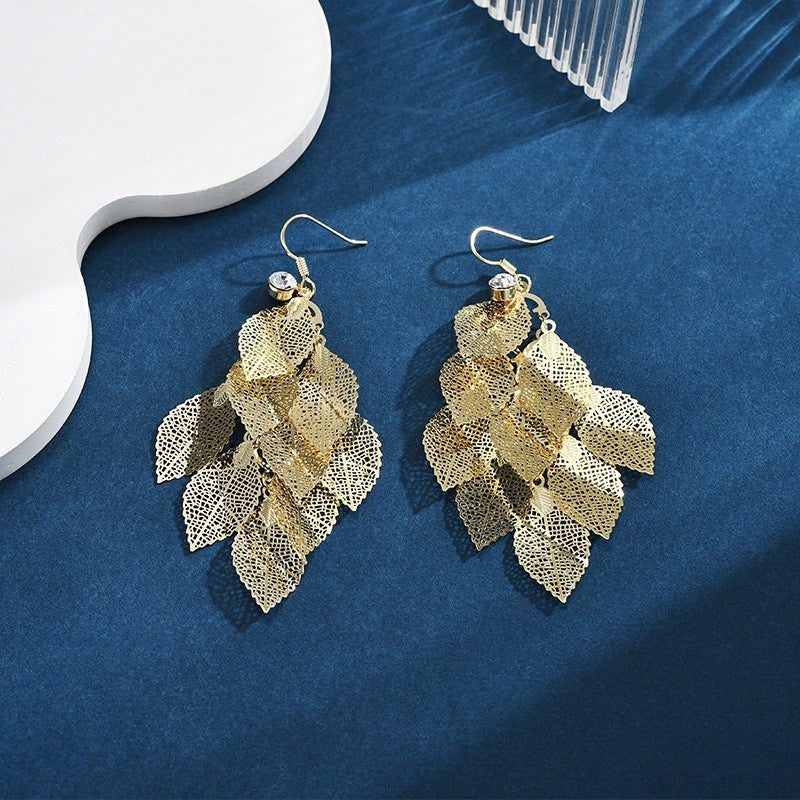 🍃💖Pendientes de hojas superpuestas de estilo bohemio