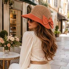 👒Compra uno y llévate otro gratis✨ Sombrero de sol de ala ancha con lazo para mujer – Plegable, protección 360° 🎀